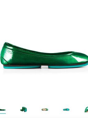 Tieks Ballet Flats New US 9 in Emerald Patent